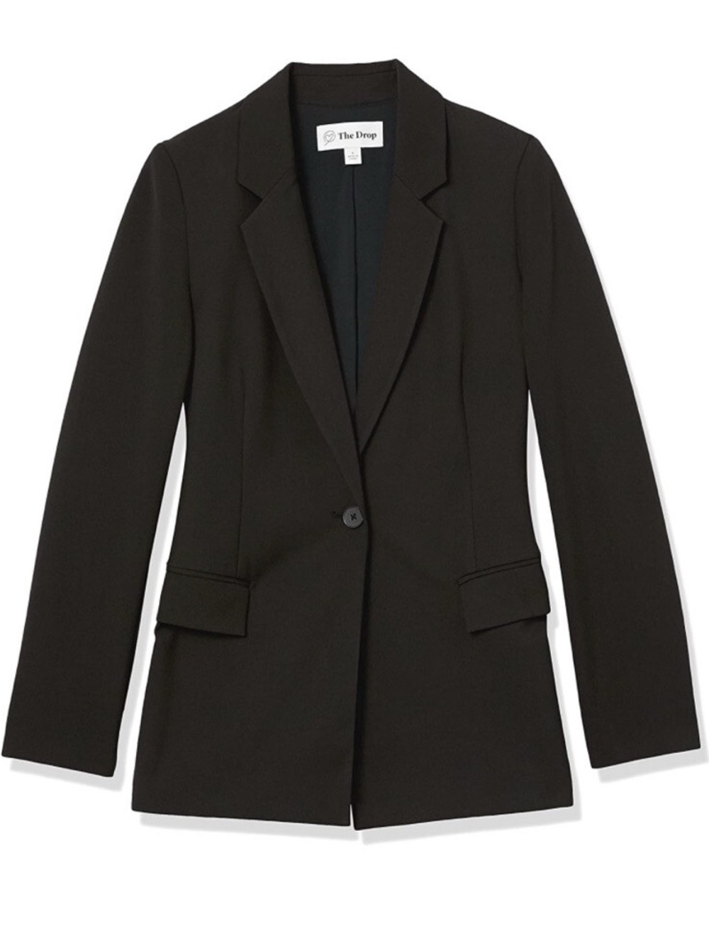 The Drop Women's Black Single-Button Tailored Blazer